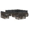 vidaXL Gartensofa-set 12 stk. Grau und Dunkelgrau Poly-Rattan