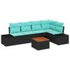 vidaXL Gartensofa-set 6 stk. Schwarz Poly-Rattan