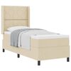 vidaXL Boxspringbett mit Matratze mit Kopfteil Creme 80 x 200 cm Stoff