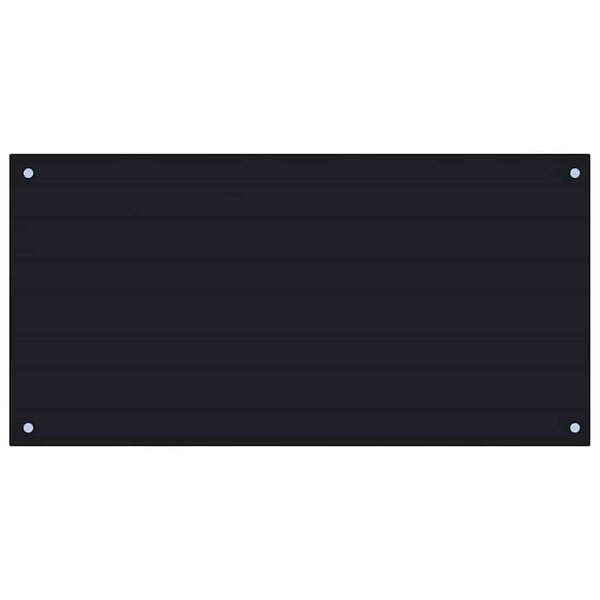 vidaXL K&uuml;chenr&uuml;ckwand Schwarz 100x50 cm Hartglas