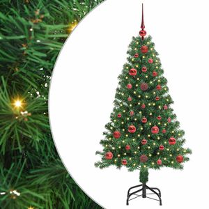 vidaXL K&uuml;nstlicher Weihnachtsbaum mit Beleuchtung & Kugeln Wei&szlig; 120 cm