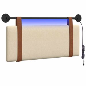 vidaXL H&auml;ngendes Kopfteil Mit LED Licht Creme Antikes PU
