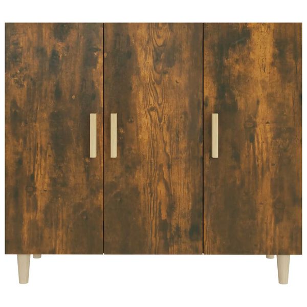 vidaXL Sideboard Räuchereiche 90x34x80 cm Holzwerkstoff