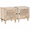 vidaXL Nachttisch 2 pcs Beige 40 x 33 x 46 cm Massivholz Akazie