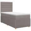 vidaXL Boxspringbett mit Matratze mit Kopfteil Taupe 90 x 200 cm Stoff