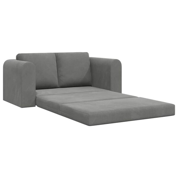vidaXL Schlafsofa 60cm Dunkelgrau Samt
