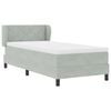 vidaXL Boxspringbett mit Matratze Hellgrau 100 x 200 cm Samt