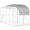 vidaXL H&uuml;hnerstall gegen die Wand Silber 400 x 200 x 215 cm