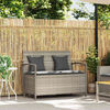 vidaXL Gartenbank mit Stauraum und Kissen Hellgrau Poly Rattan