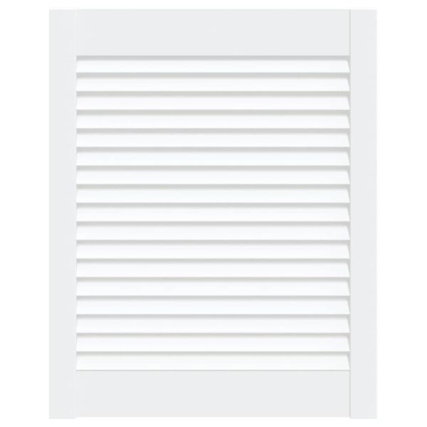 vidaXL Schrankt&uuml;r Lamellen-Design Wei&szlig; 61,5x49,4 cm Massivholz Kiefer