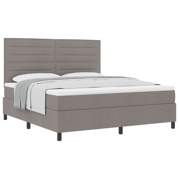 vidaXL Boxspringbett mit Matratze Taupe 180 x 200 cm Stoff