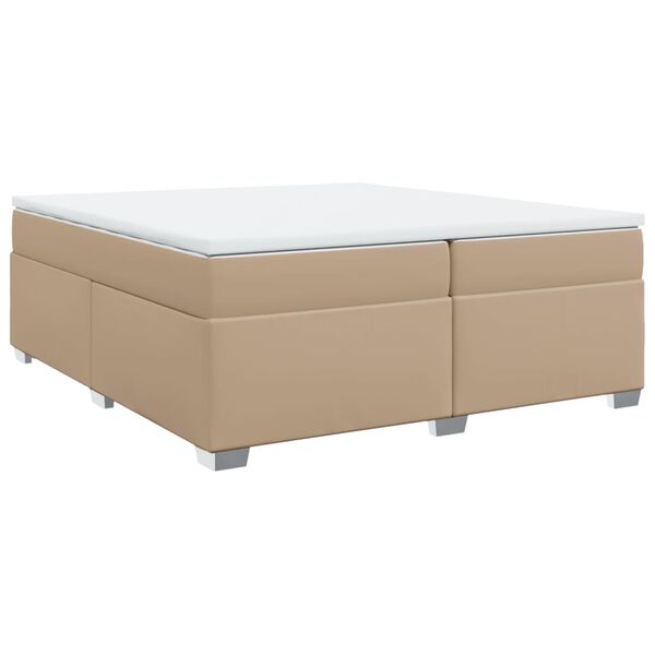 vidaXL Boxspringbett Matratze Cappuccino-Braun 200x200cm Kunstleder