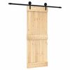 vidaXL Schiebet&uuml;r Nat&uuml;rlich und Schwarz 80 x 210 cm Massivkiefer