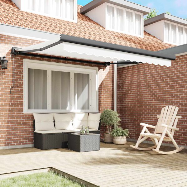 vidaXL Markise Wei&szlig; 350 x 250 x 165 cm Polyester und Aluminium