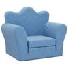 vidaXL Schlafsofa f&uuml;r Kinder Blau Weich Pl&uuml;sch
