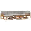 vidaXL Outdoor-Sofagarnitur mit Kissen 7 pcs Nat&uuml;rlich und Hellgrau