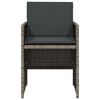 vidaXL 5-tlg. Garten-Essgruppe mit Kissen Grau Poly Rattan