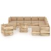 vidaXL 12-tlg. Garten-Lounge-Set mit Kissen Gr&uuml;n Impr&auml;gniertes Holz