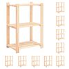 vidaXL Lagerregale 3 B&ouml;den 10 Stk. 60x38x90cm Massivholz Kiefer 150kg