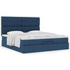 vidaXL Ottoman-Bett mit Matratze Blau 160x200 cm Stoff