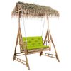 vidaXL Hollywoodschaukel mit Palmbl&auml;ttern und Kissen 202 cm Bambus