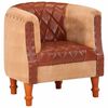 vidaXL Sessel Braun Echtleder und Massivholz Mango