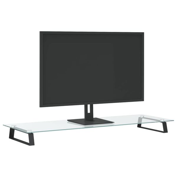 vidaXL Monitorst&auml;nder Schwarz 100x35x8 cm Hartglas und Metall