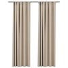 vidaXL Verdunkelungsvorh&auml;nge Haken Leinenoptik 2 Stk. Beige 140x245 cm