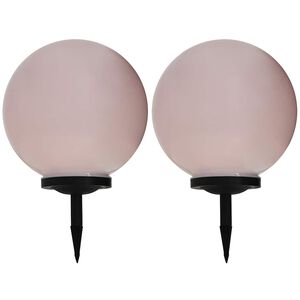 vidaXL Au&szlig;en-Solarlampen 2 Stk. LED Kugel 40 cm RGB