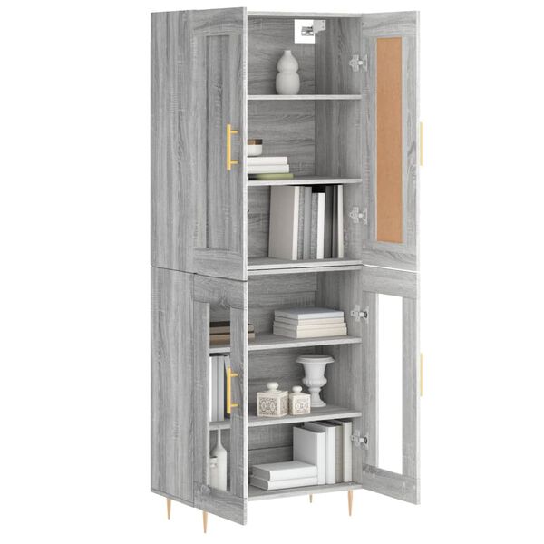 vidaXL Highboard Grau Sonoma 69,5x34x180 cm Holzwerkstoff