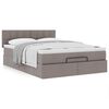 vidaXL Ottoman-Bett mit Matratze Taupe 140x190 cm Stoff