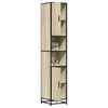 vidaXL Badschrank Eichen-Optik 35x37,5x188,5 cm Holzwerkstoff Metall