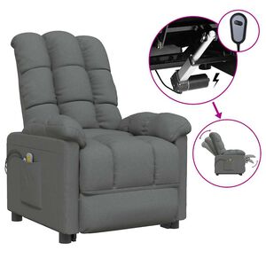 vidaXL Massagesessel Elektrisch Dunkelgrau Stoff