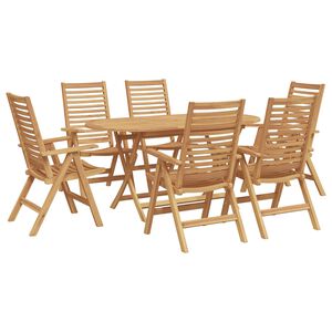 vidaXL Garten Essgruppe 7 pcs Braun Massivholz Teak
