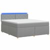 vidaXL Boxspringbett mit Matratze Hellgrau 180 x 200 cm Stoff