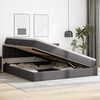 vidaXL Bett mit Stauraum und LED Hellgrau 200 x 200 cm Kunstleder