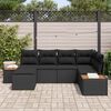 vidaXL Gartensofa-set mit Kissen 6 pcs Schwarz Poly-Rattan