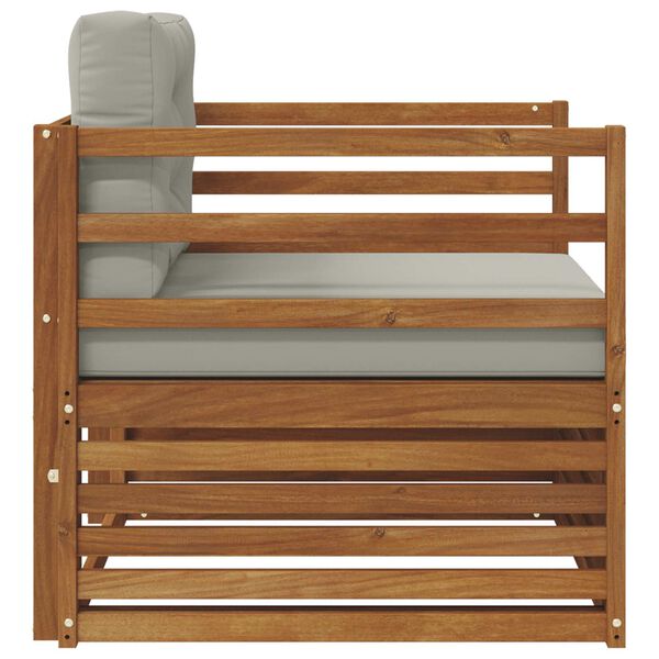 vidaXL Outdoor-Sofagarnitur Massives Akazienholz und Polyester Natur