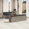 vidaXL Garten-Sofa-Set mit Speicher 9 pcs Grau Poly Rattan