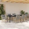 vidaXL Garten Essgruppe mit Kissen 7 pcs Beige Poly-Rattan