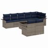 vidaXL Gartensofa-set mit Kissen 9 pcs Grau Poly-Rattan