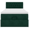 vidaXL Ottoman-Bett mit Matratze & LEDs Dunkelgr&uuml;n 100x200 cm Samt