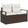 vidaXL Garten-Sofa mit Kissen 120 x 62 x 69 cm Poly-Rattan