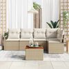 vidaXL Gartensofa-set mit Kissen 6 pcs Beige Poly-Rattan