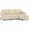 vidaXL 3-Sitzer-Sofa mit Hocker Creme 180 cm Stoff