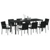 vidaXL Garten Essgruppe 9 pcs Schwarz und Grau PE-Rattan