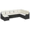vidaXL Sofa Set 8 stk. 8-Sitzanzahl Schwarz und Creme Poly-Rattan