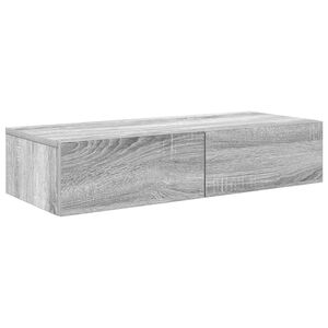 vidaXL Wandregal mit Schubladen Grau Sonoma 80x33x17 cm Holzwerkstoff