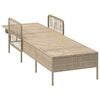 vidaXL Sonnenliege mit Kissen Beige 157 x 55 x 92cm Poly-Rattan