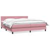 vidaXL Boxspringbett mit Matratze Rosa 200x210 cm Samt